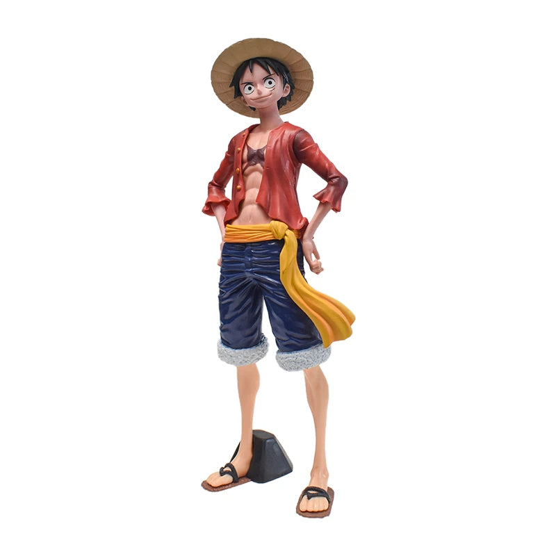 28cm One Piece Monkey D Luffy Anime Figure Toys Confident Smiley Luffy Three Form Face Changing Action Figurine PVC Model Dolls one piece luffy action figure luffy figure action