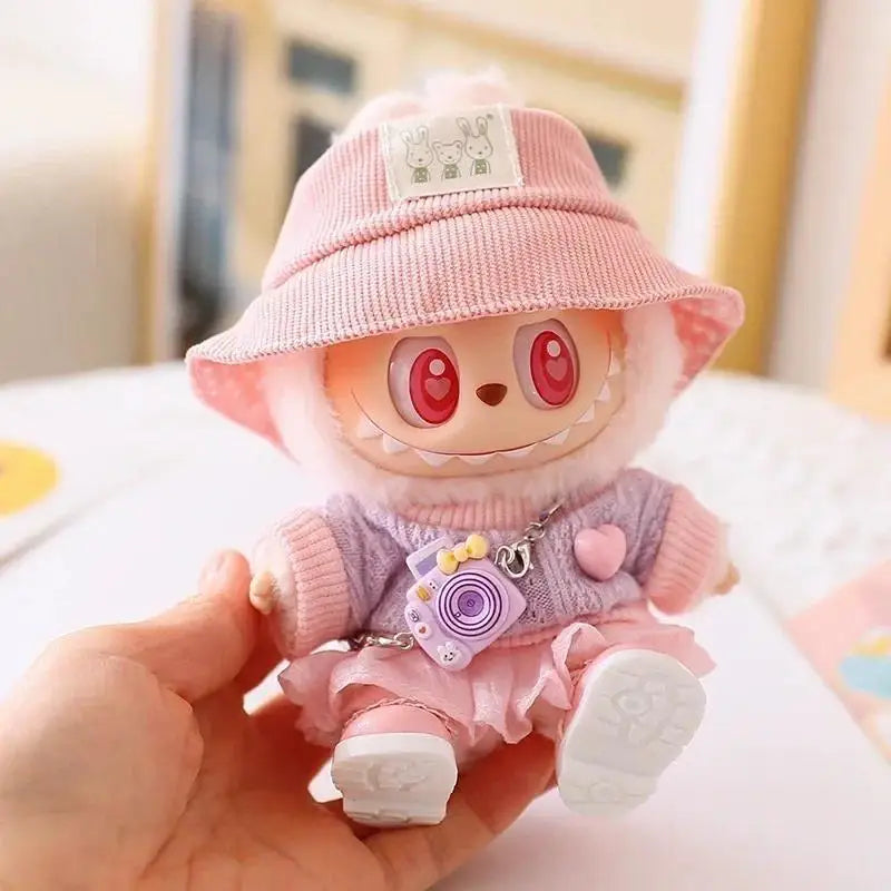 Mini Doll'S Clothes Outfit Accessories For Korea Kpop Exo 15-17cm Labubu V1 V2 Baseball jersey pants shoes camera Clothing Gift