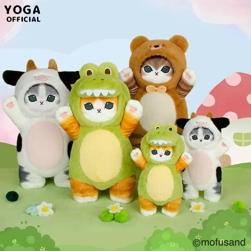 Mofusand Kawaii Cos Cat kawaii Animal Plushies 50cm Cosplay Animals Dinosaur Cow Bear Cute Plush Doll Children Gift Toy