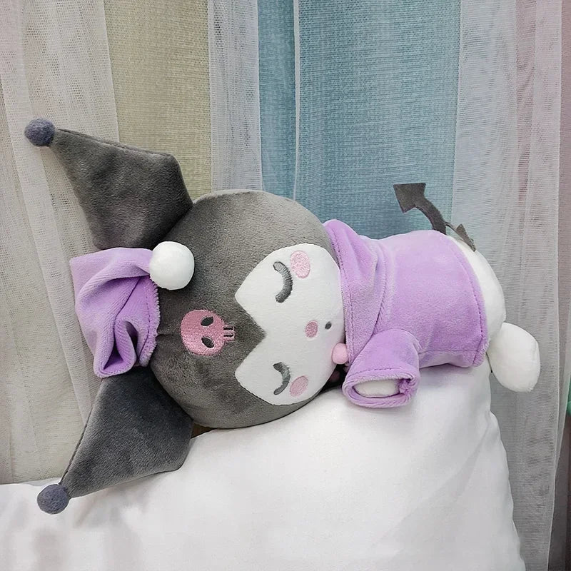 20cm Sanrio Cinnamonroll Plush Toys Cartoon Kuromi My Melody Plush Sleeping Pillow Soft Stuffed Doll Girls Xmas Gift