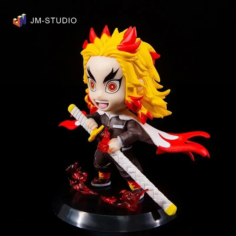Demon Slayer Figure Kamado Tanjirou Tomioka Giyuu Kanroji Mitsuri Action Figure Q Version Model Cartoon Desktop Decor Toys Gift