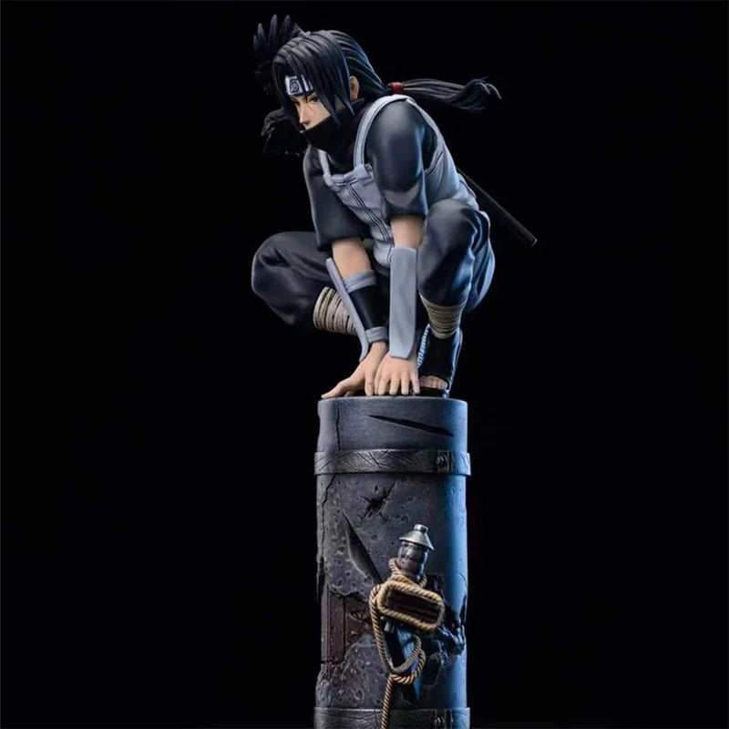 23cm Anime Naruto Anbu Uchiha Itachi Tsukuyomi Sharingan Squatting Figure Pvc Model Decoration Collection Toy Gift Ship