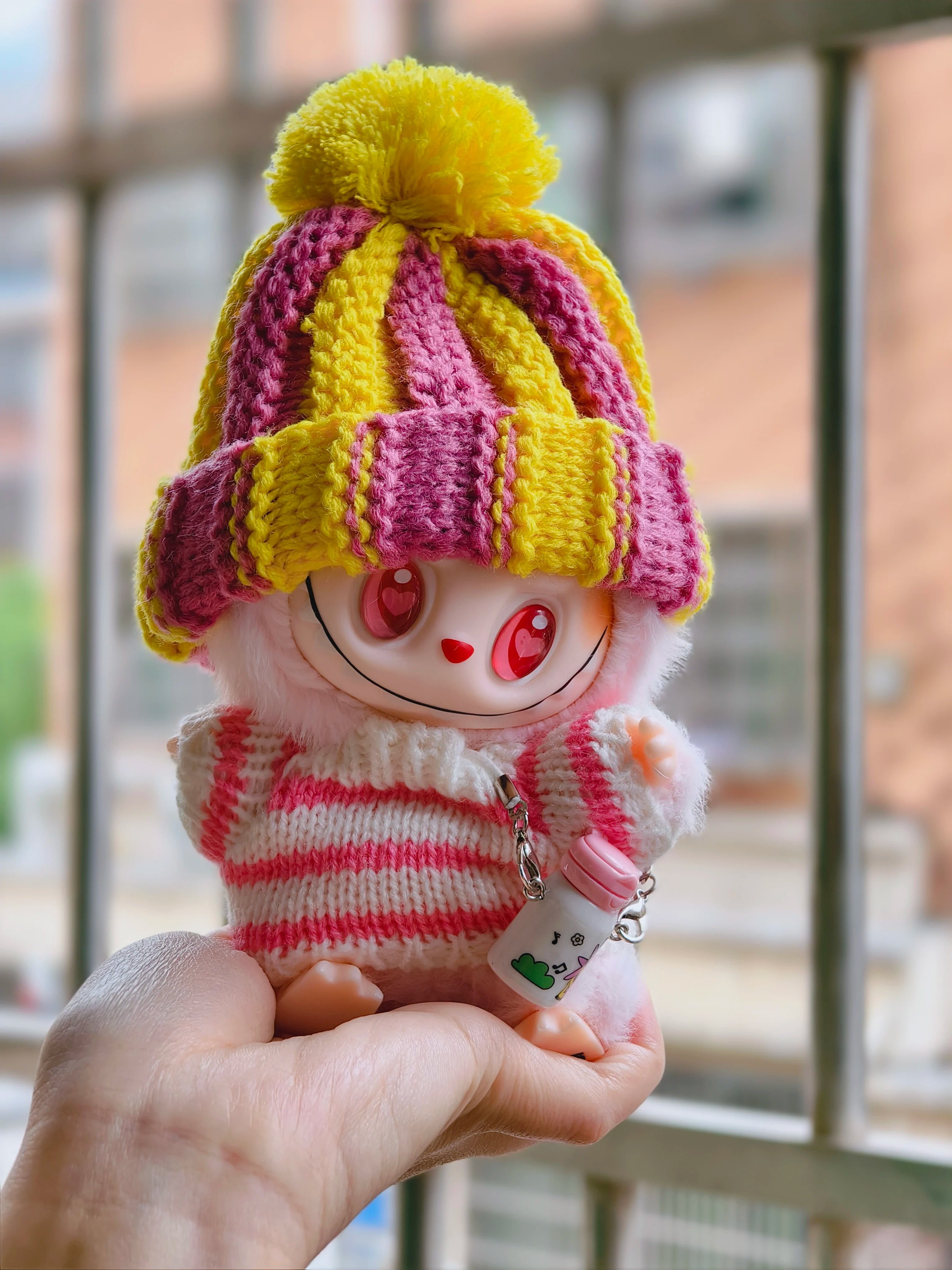 17cm Labubu I II Idol Dolls Scarf Hat Suits Clothing Plush Doll'S Clothes Outfit Accessories For Korea Kpop Exo Sitting Party