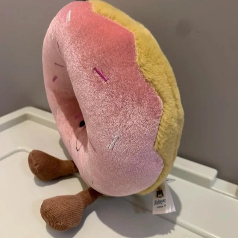 Jelly Cat 20cm Pink Donut Plush Doll Cute Dessert Bread Home Decoration Cat And Dog Interactive Toy Pet Gift