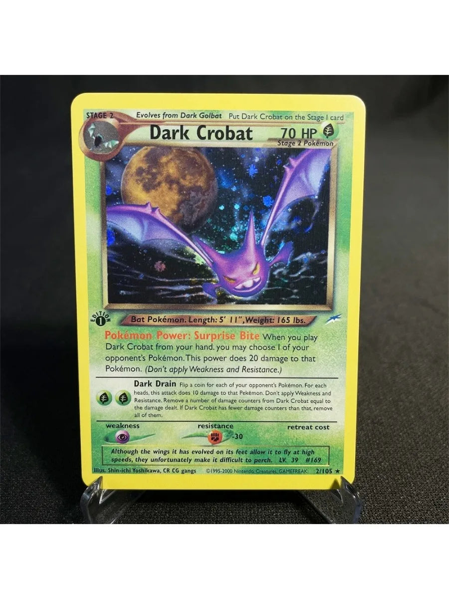 Pokémon Cards Foil Flash Card Neo Destiny Series Celebi Dark Donphan Light Flareon Collection Cards Model Toy Gifts Proxy Card