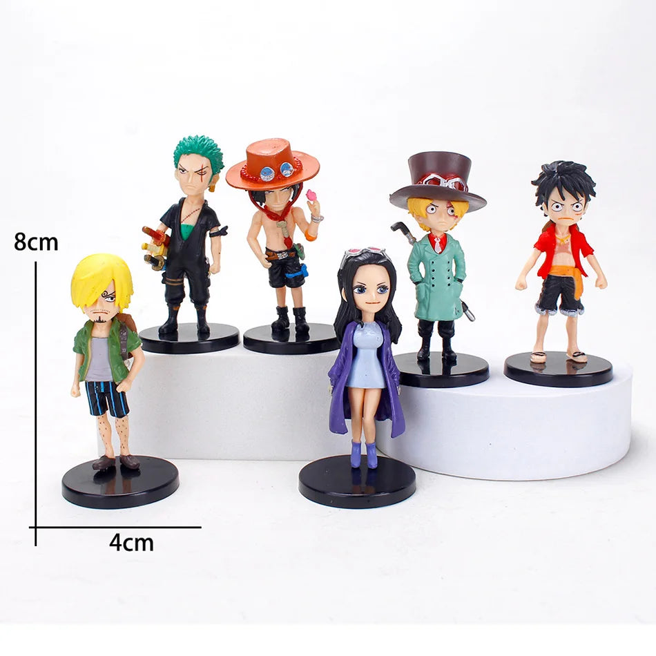 6pcs/set Anime One Piece Action Figure PVC Luffy Action Collectible Model Decorations Doll Children Toys For Christmas Gift
