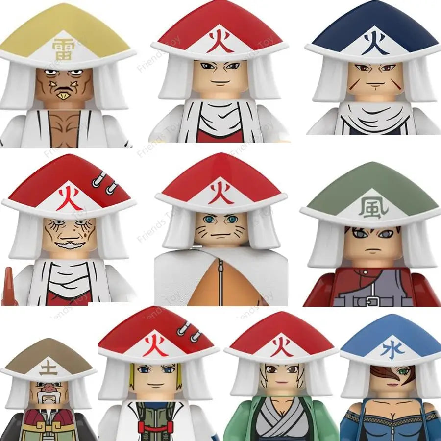 Naruto Sasuke Sakura Kakashi Obito Jiraiya Tsunade Anime Mini Man Blocks Figure