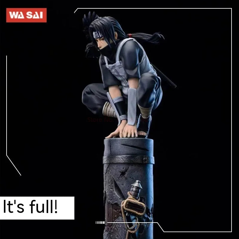 23cm Anime Naruto Anbu Uchiha Itachi Tsukuyomi Sharingan Squatting Figure Pvc Model Decoration Collection Toy Gift Ship