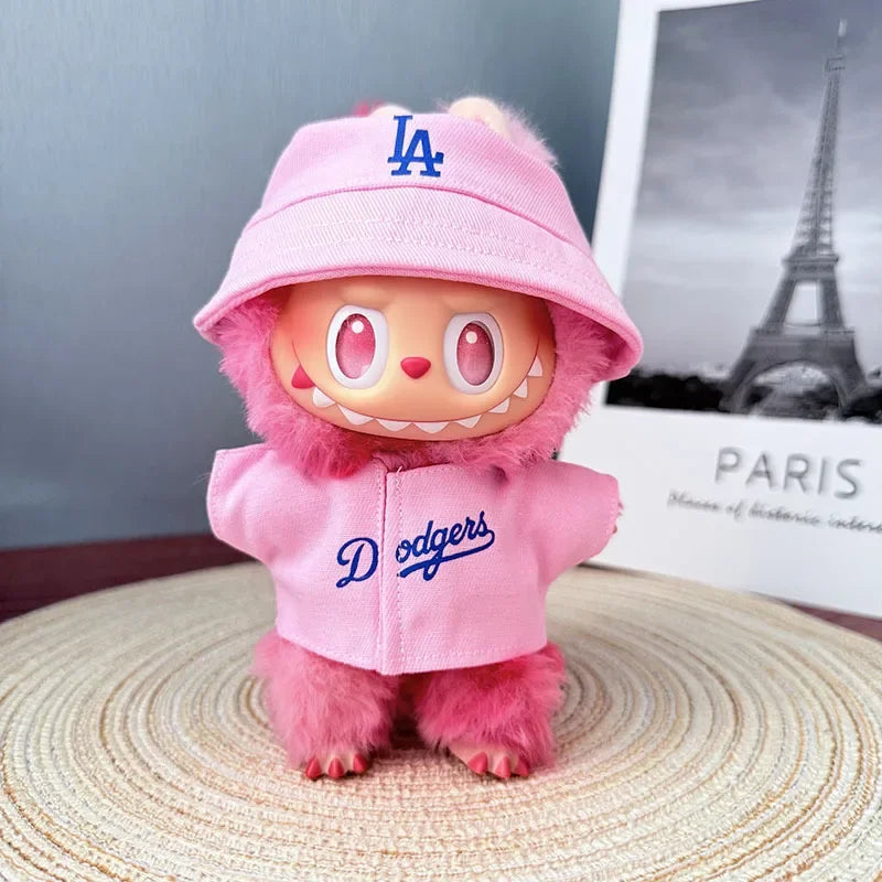 The first, second and third generations of Labubu clothes pendant Labubu sitting baby clothes LA baseball suit trend