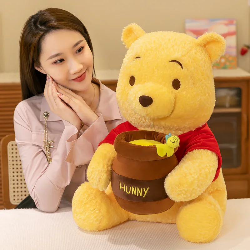 35-55cm Disney Honey Jar Winnie The Pooh Anime Soft Plush Toys Kawaii Pooh Bear Stuffed Animal Dolls Children Kids Birthday Gift