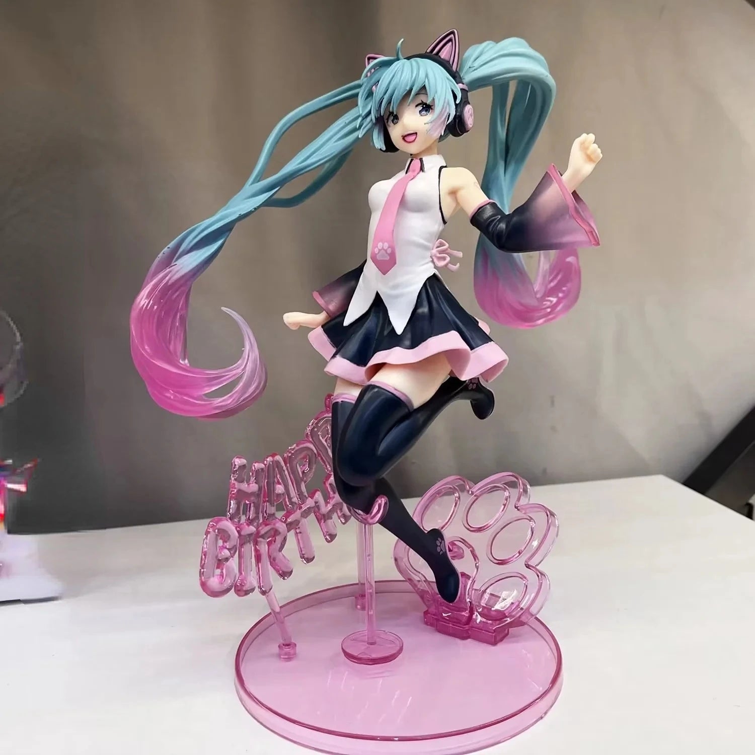 Boxed 23CM Anime Hatsune Miku Happy birthday Cute Kawaii Manga Statue PVC Figure Collectible Model Toy birthday gifts