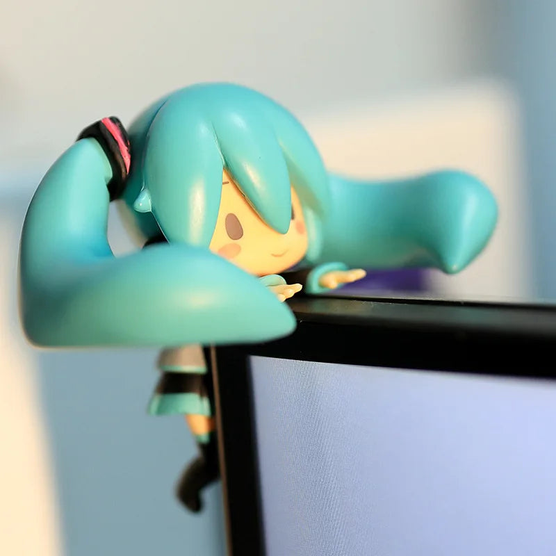 8CM Anime Hatsune Miku Ponytail Cup pressing surface kawaii Q version figure PVC model toys doll Collection Ornament gifts
