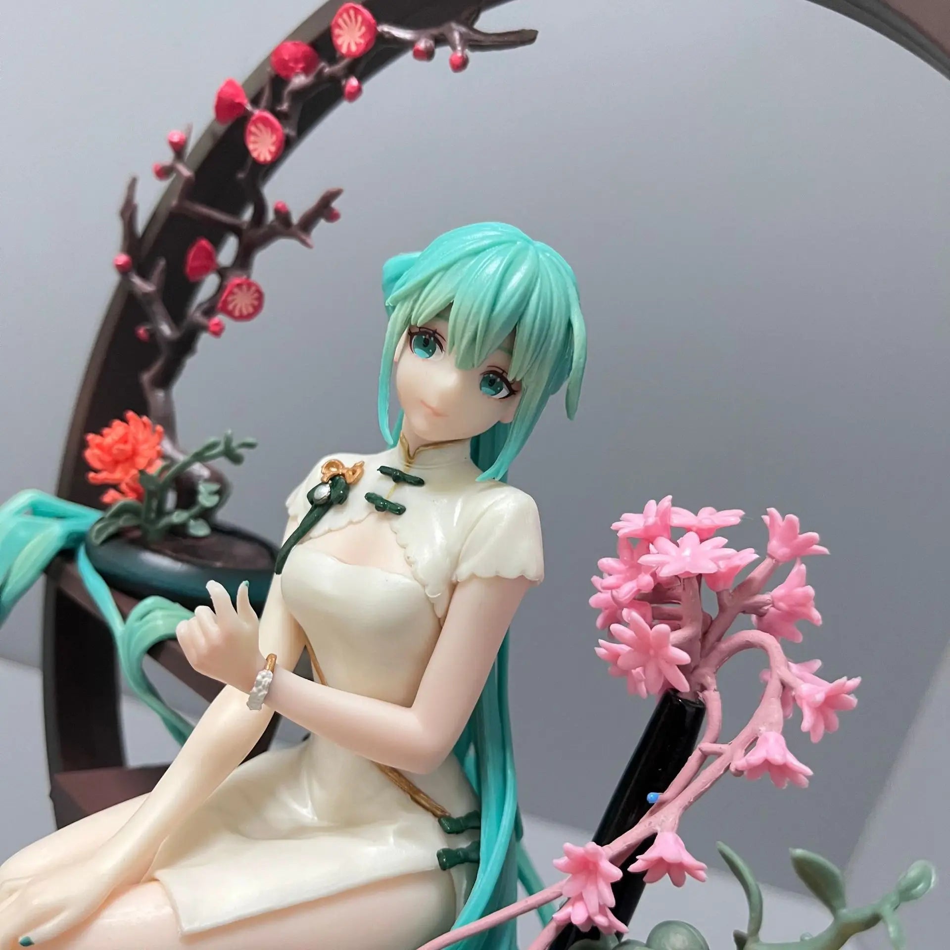 25cm Hatsune Miku In Cheongsam 1/7 Beautiful Girl Figure Model Statue Boys Collection Desktop Decoration Ornament Toys Gifts