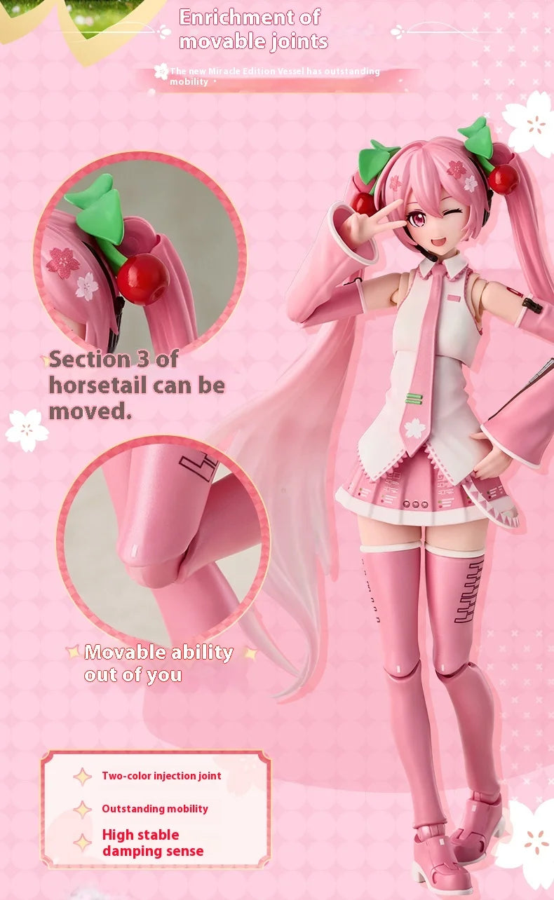 Blokees Blockman Cherry Blossom Future Hatsune Miku Miracle Version Sakura Future Doll Model Birthday Gift