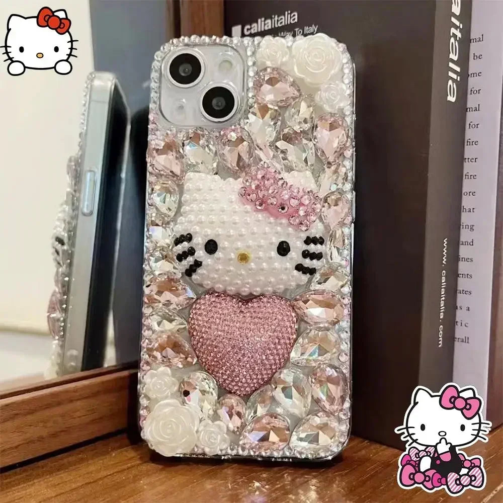 Sanrio Material Package for iPhone 15 14 13 Pro Max iPhone Xs iPhone Case 8 plus Rhinestone 7 Hello Kitty 11 Protective Case 6