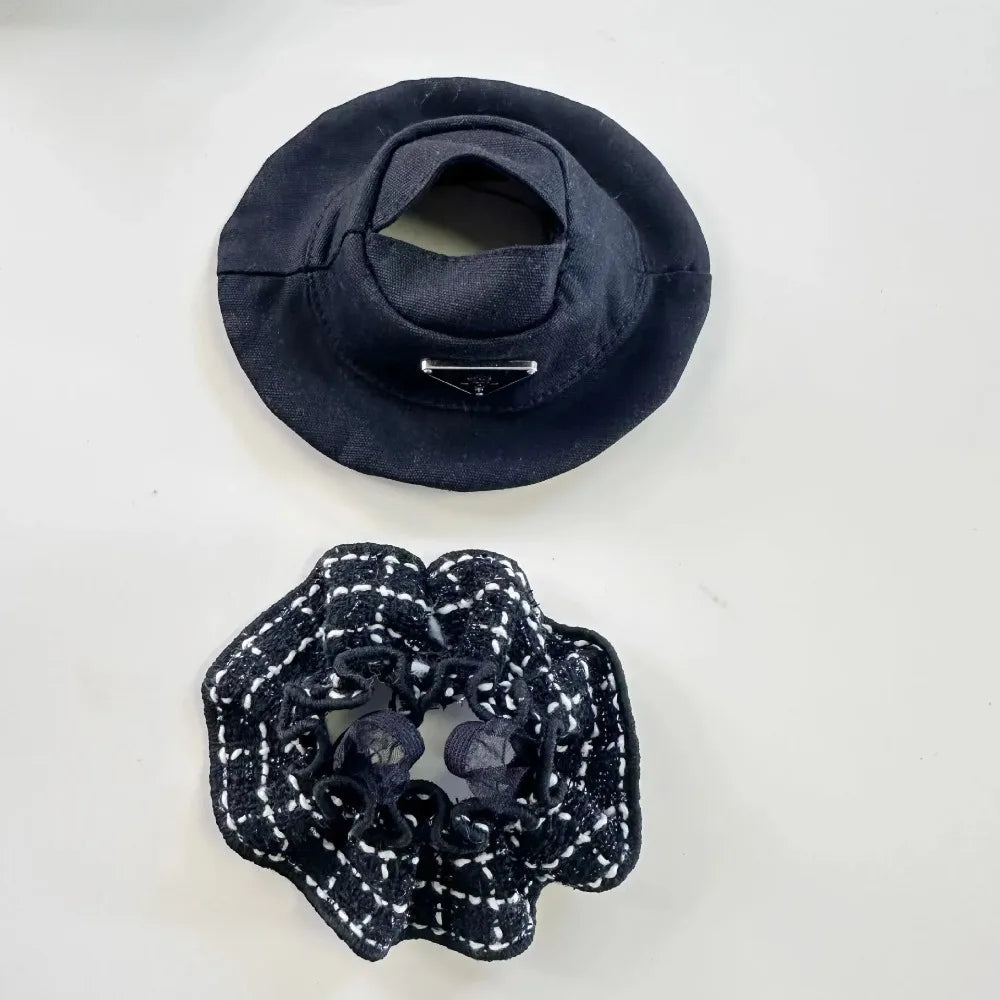 For 17cm Labubu Doll Clothes Set V1 V2 Doll Clothing Accessories Black & White Simple Fragrant Skirt & Hat Outfit