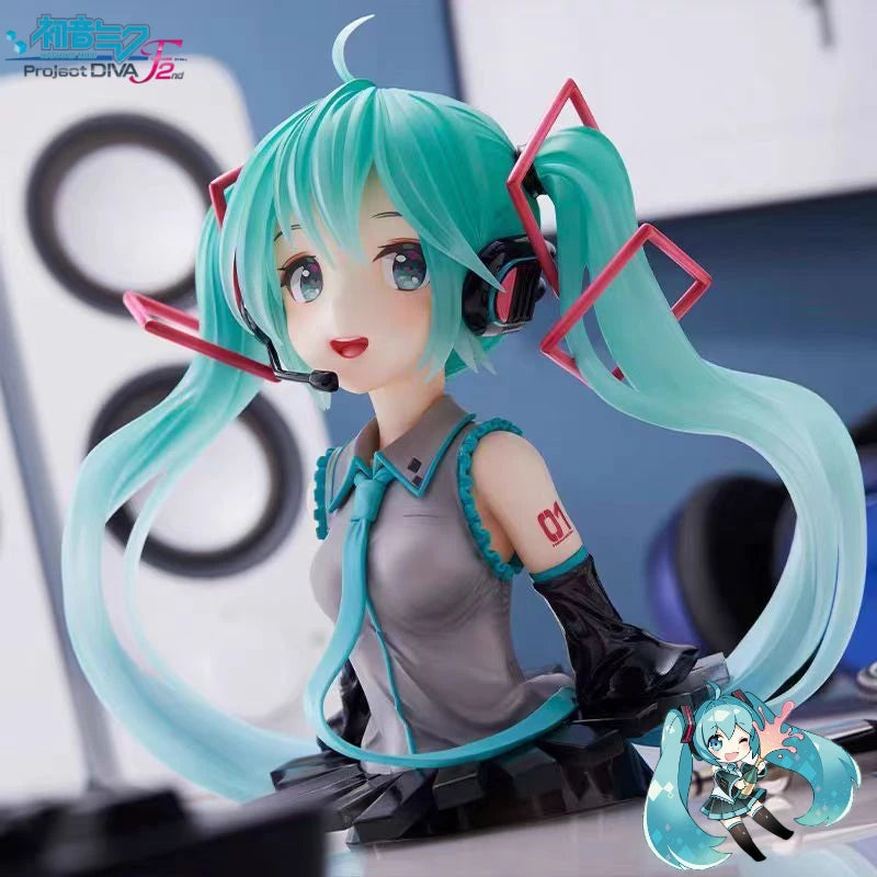 16cm Anime Hatsune Miku Figure Three colors Bust Collectible Kawaii PVC Action Figure Model Doll Toys for Christmas Gifts