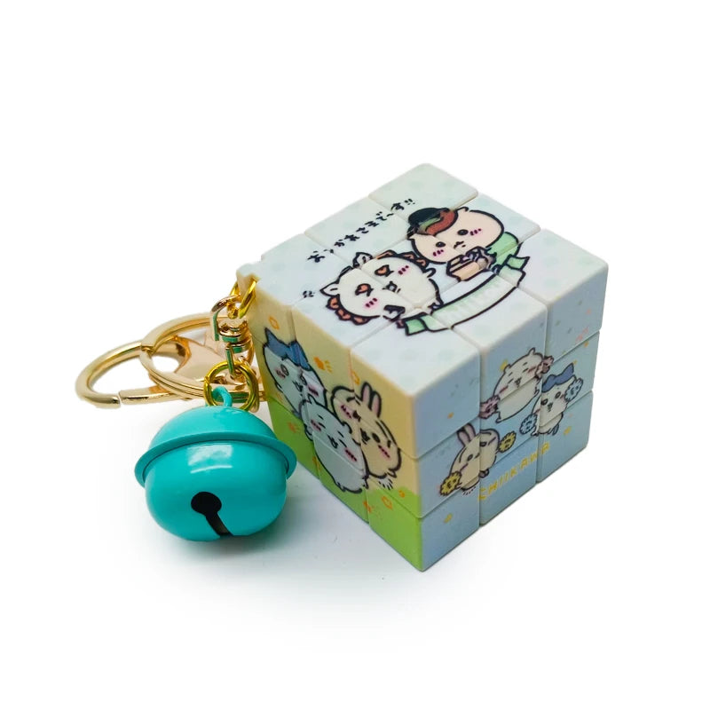 Chiikawa Rubik's Cube Key Chain Puzzle Cute Magic Cartoon Pencil Student Bag Hanging Decoration