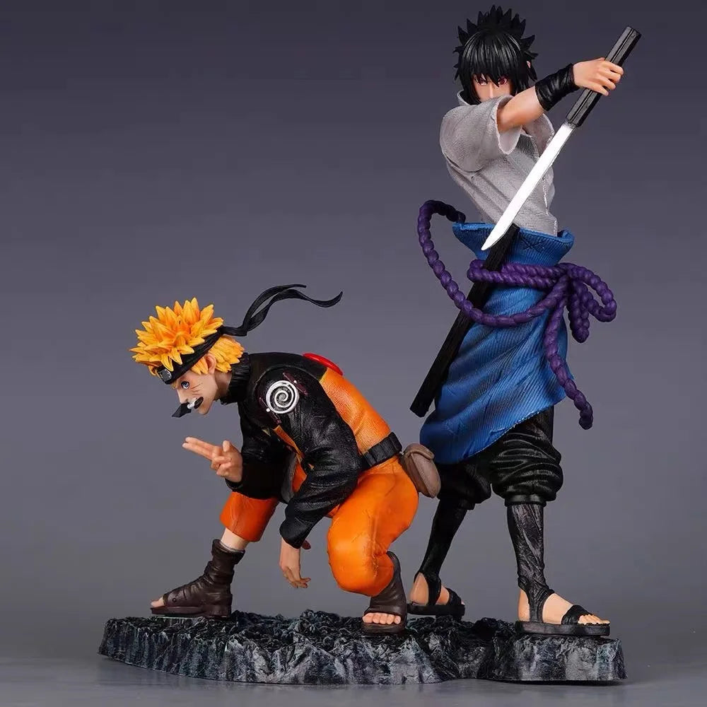 29cm NARUTO Figurine Uzumaki Naruto And Sasuke Figure PVC Statue Model Collectible Toys Gifts
