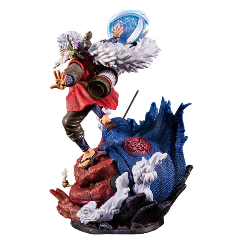 Naruto Shippuden Jiraiya Figure Anime Gama Bunta Action Figures Figma 39cm PVC Figurine Collection Toys For Boys