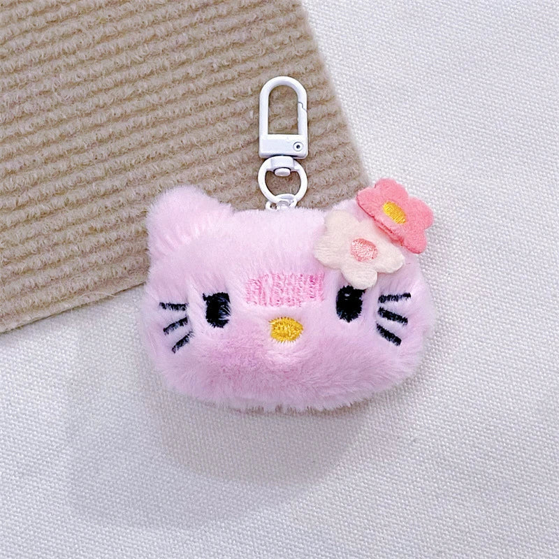 Kawaii Cute Cartoon Sanrio Hellokitty Plush Doll Anime Keychain For Women Girls Bag Decoration Accessories Pendant Keyring