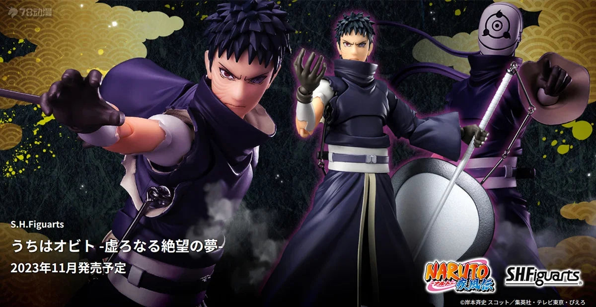 Bandai Anime Action Figure Naruto SHFiguarts SHF Uchiha Obito Hatake Kakashi Finished Model Collection Toy Gift for Kid