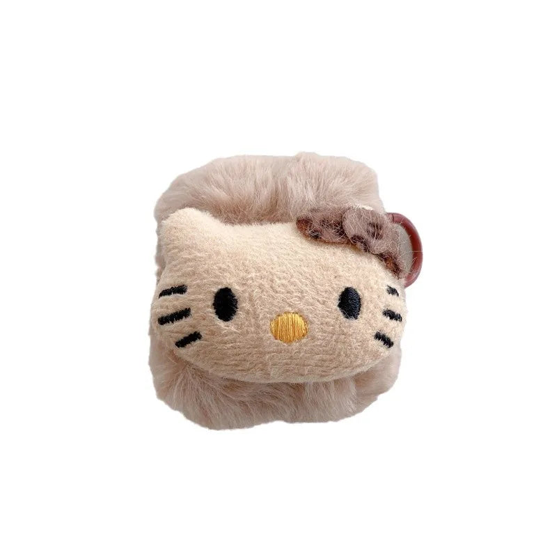 For Airpods 4 Case 2024,Hello Kitty Brown Plush Protective Earphone TPU Cover For Airpods 4 Case/Airpods Pro 2 Caae Girls Women