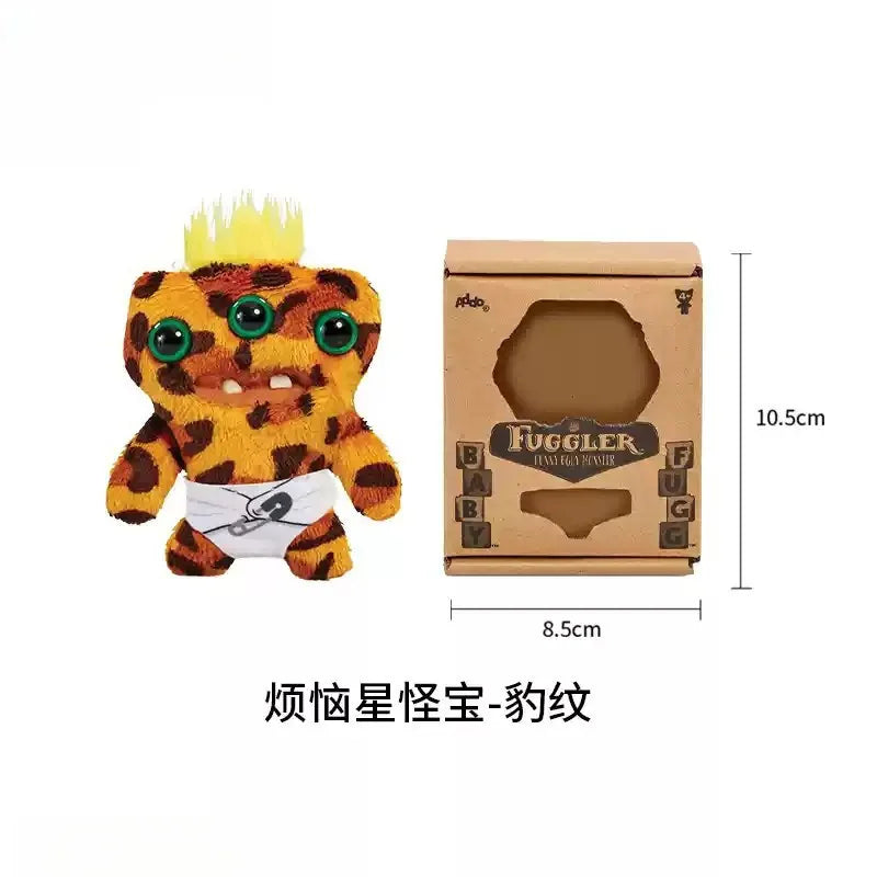 10cm Fuggler Plush Grin Grin Oogah Boogah Annoyed Alien Funny Monster Baby Series Mini Tooth Treasure Doll in Diaper Soft Toys