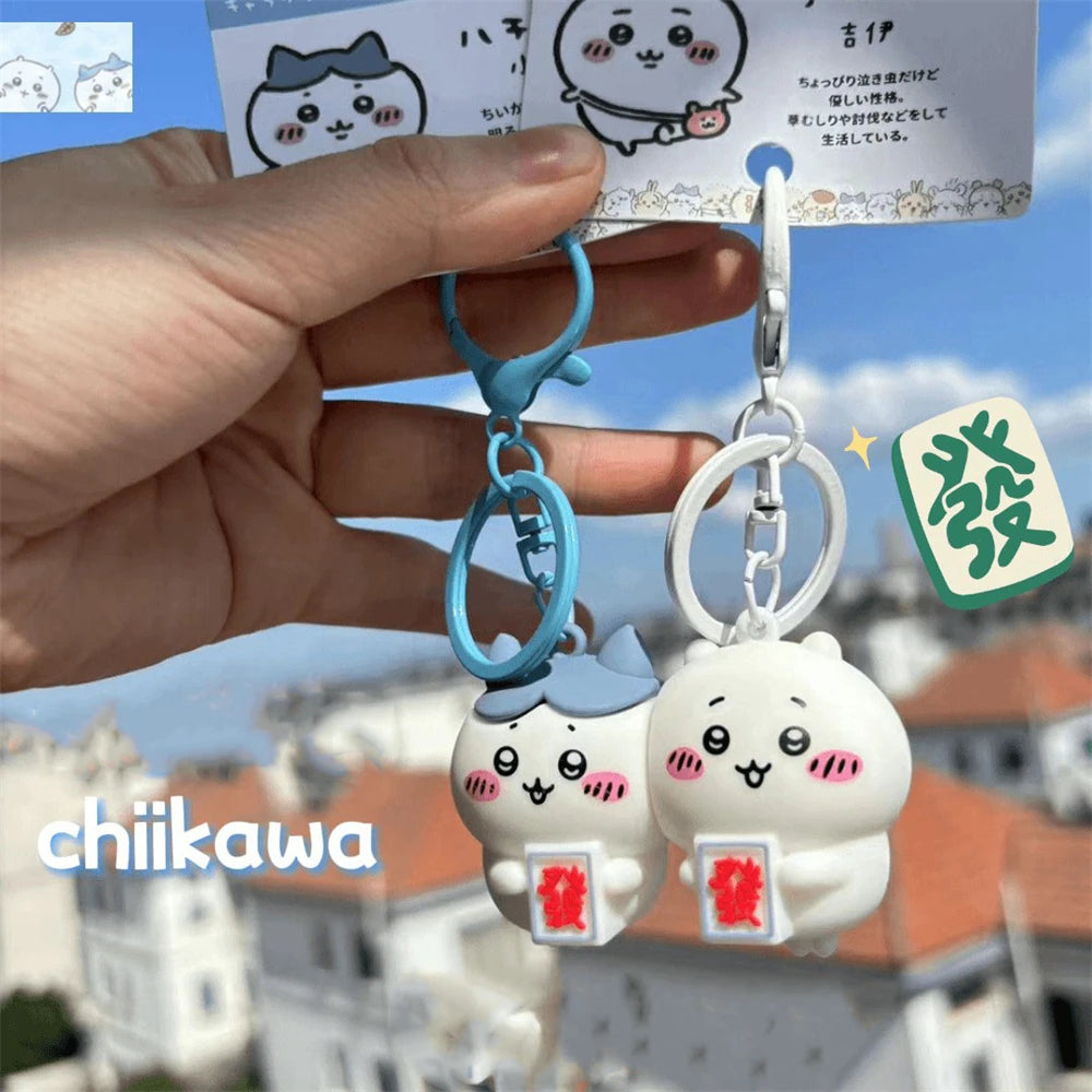 Chiikawa Magnetic Keychain Cute Cartoon Hachiware Chiikawa Doll Pendant Keychains Couple Friends Creative Magnetic Keychain Gift