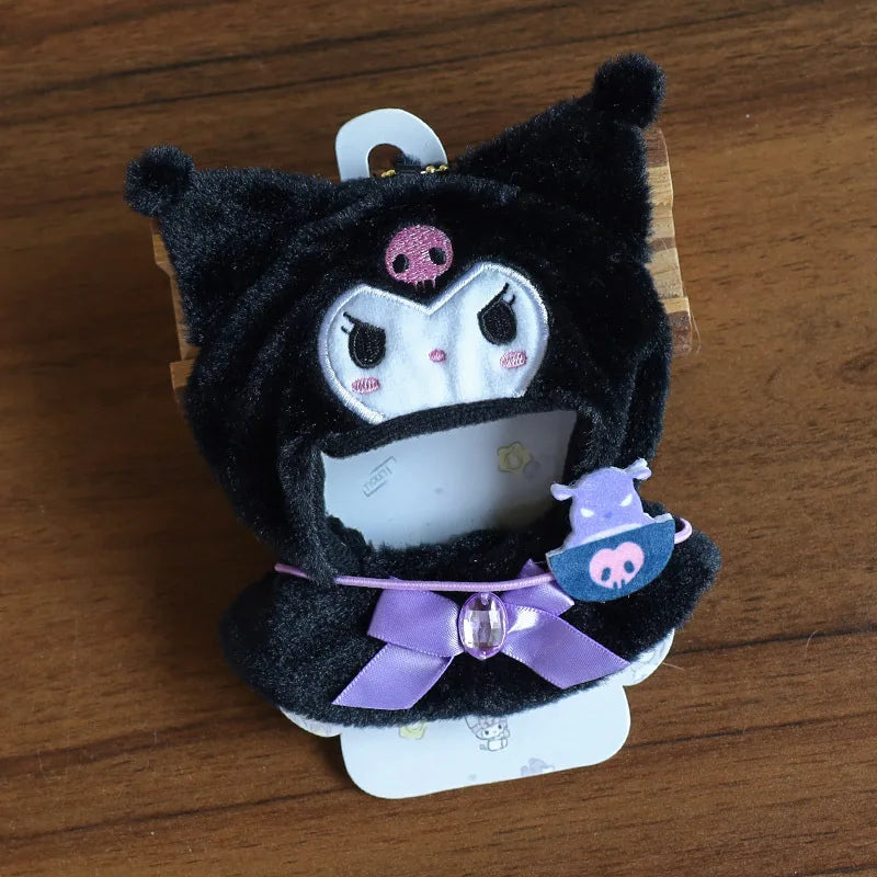 Hot Sanrio Labubu Cape Set Cute Sitting Party KT Melody Kuromi Clothes Monster Vinyl Doll Clothing Christmas Gift Toys