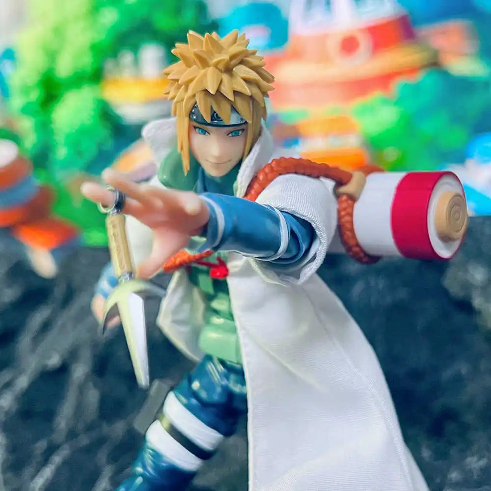 SHF Naruto Shippuden Minato Namikaze Fourth Hokage NARUTOP99 Cape Poseable Action Figure Collectible Toy Model Gift