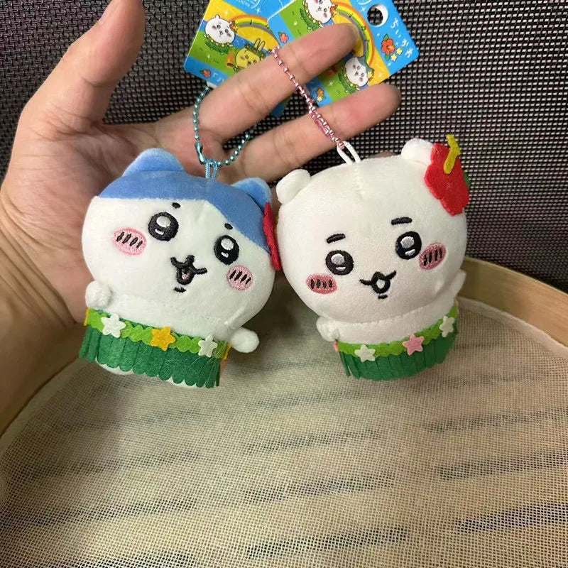 Self-mocking Xiong Jiyika Wow Hula Skirt Chiikawa Plush Doll Backpack Key Pendant Accessories Doll
