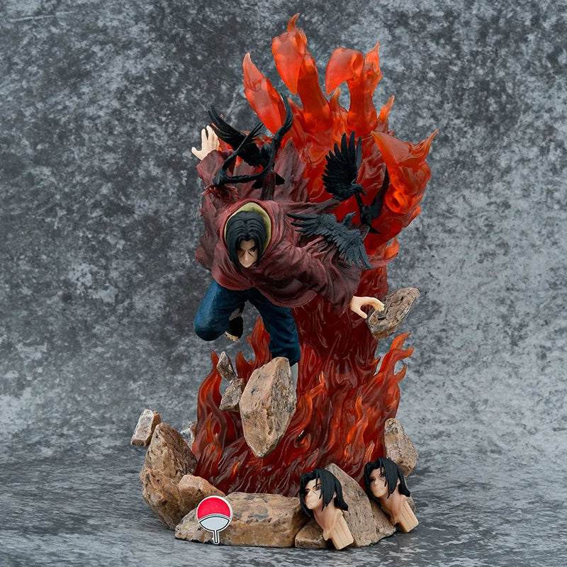 28cm Doll Model Uzumaki Naruto Anime Figures Turn-back Raven-weasel Uchiha Itachi Figurines Car Decoration Kids Toys Gifts
