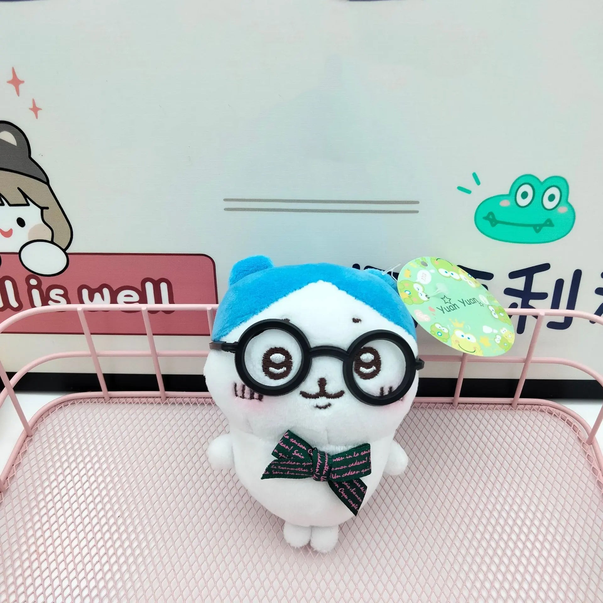 Kawaii Chiikawa Hachiware Usagi Cute plush backpack pendant keychain doll wearing glasses toys children's gift