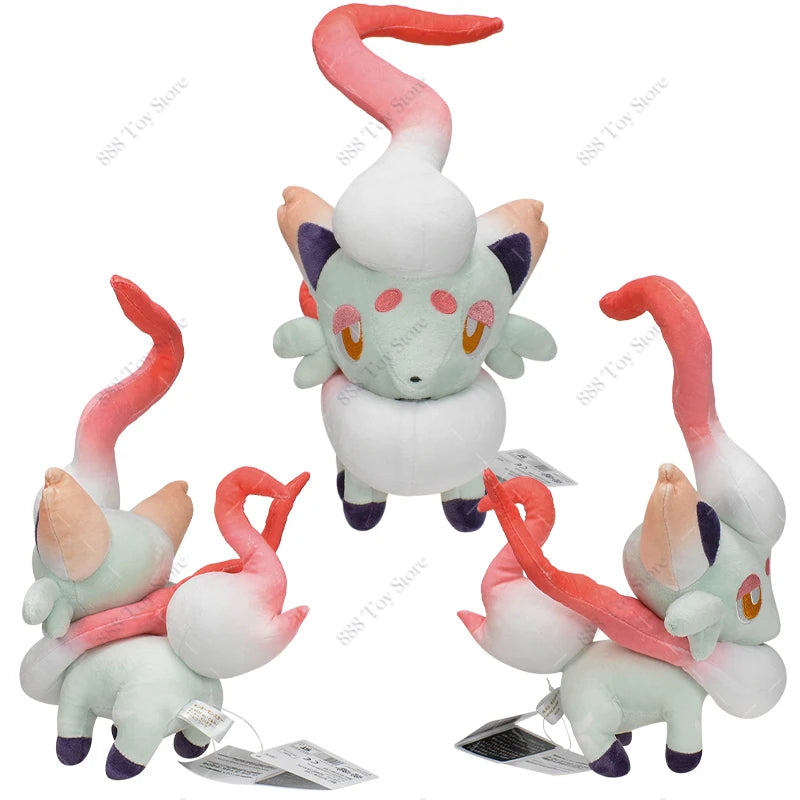 New Arrival Pokemon Plush Shiny Hisuian Zorua Soft Stuffed Animal Toy Anime Hisuian Zorua Plushie Dolls For Kids Birthday Gifts