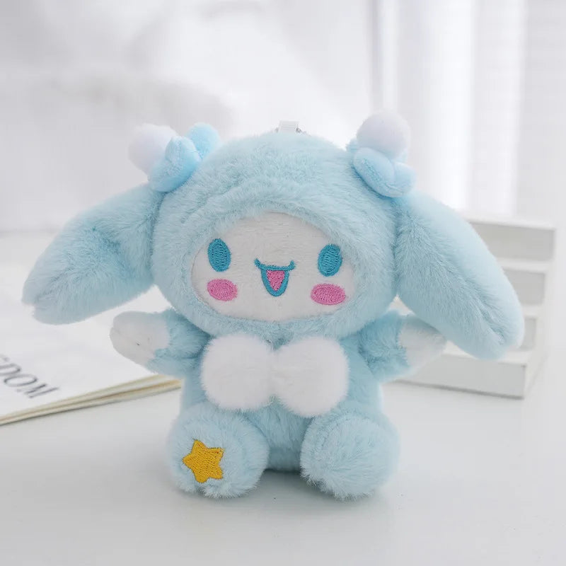 14Cm Plushies Sanrio Keychain Accessories Hello Kitty Plush Toys My Melody Kuromi Keyring Cinnamoroll Backpack Pendant