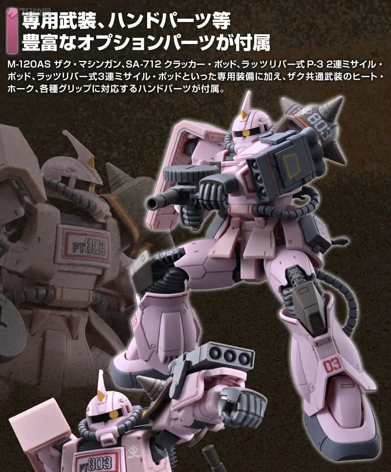 Fast Shipping Bandai Anime HG MS-06D ZAKU DESERT TYPE PINK PANTHER FORCES GUNDAM Original Model Toys Action Figure Children Gift
