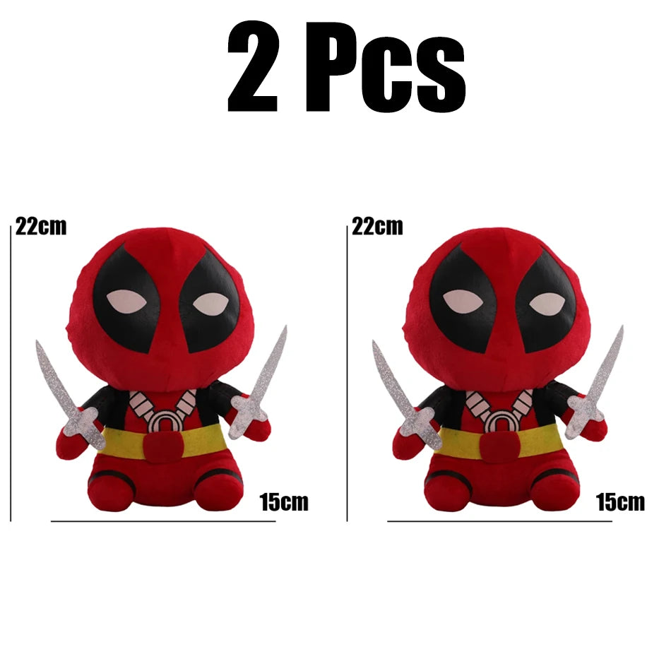 12-22cm Marvel Deadpool Plush Stuffed Toys Cartoon Comics Figures Soft Dolls Pendant Kids Birthday Gifts Kawaii Xmas Decor