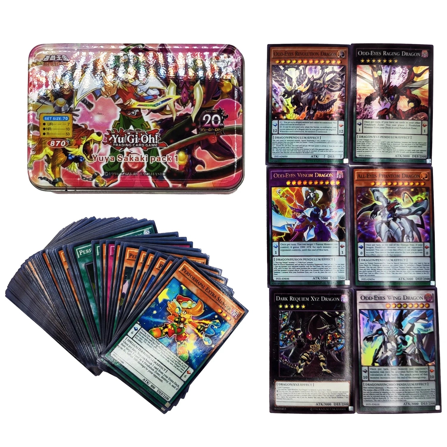 Yu Gi Oh Cards EGYPTIAN GOD PACK Card Deck English TCG Holographic Golden White Dragon Duel Game Collection Card with Tin Box