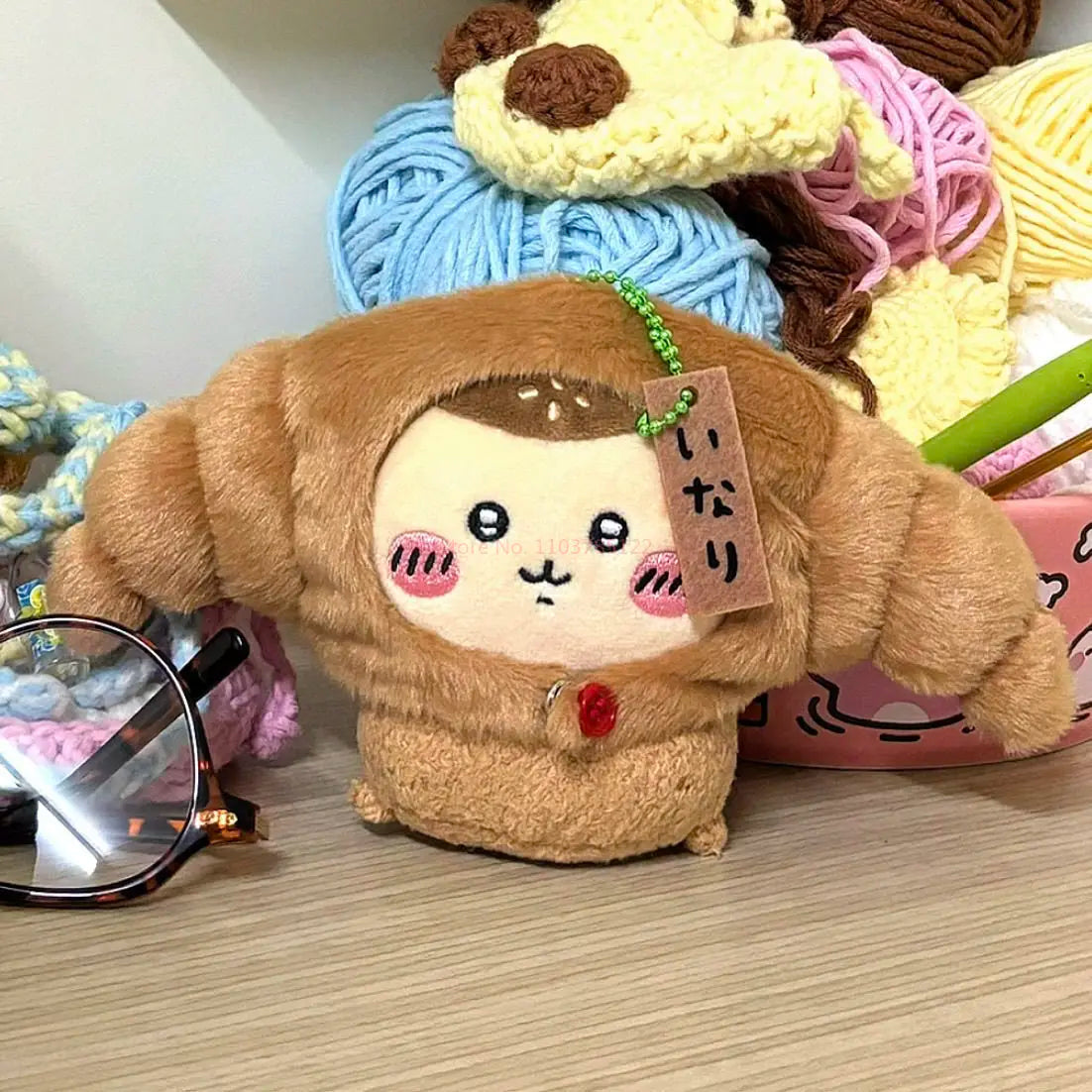 Chiikawa Angry Series Of Croissant Croissants Pendant Usagi Interior Decoration Plush Doll Girl Holiday Birthday Gift