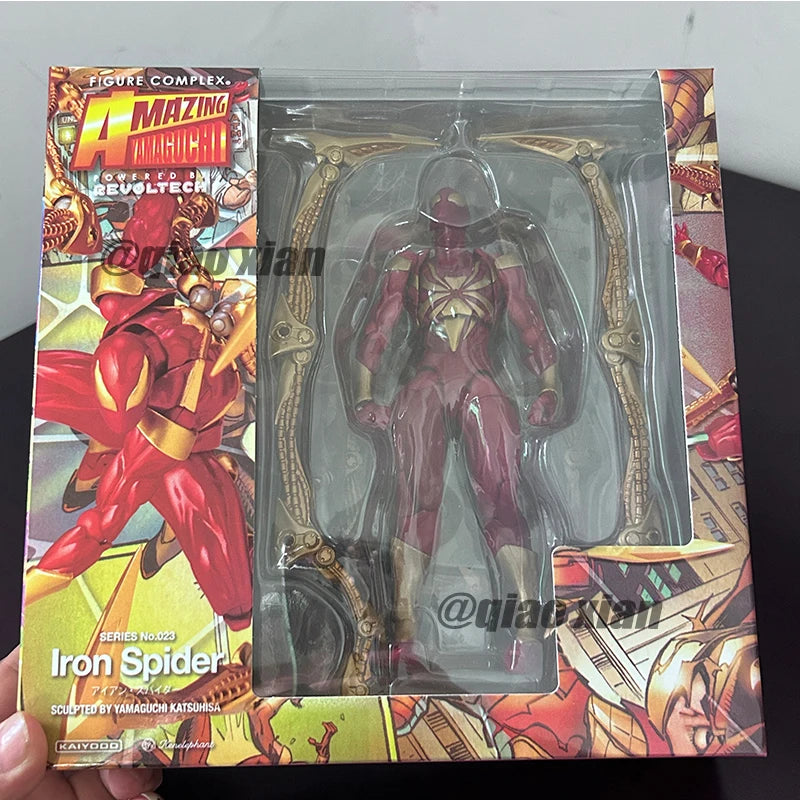 New Amazing Yamaguchi Animation Kaiyodo Iron Spiderman Ation Figure Collection Model Toy Birthday Gift