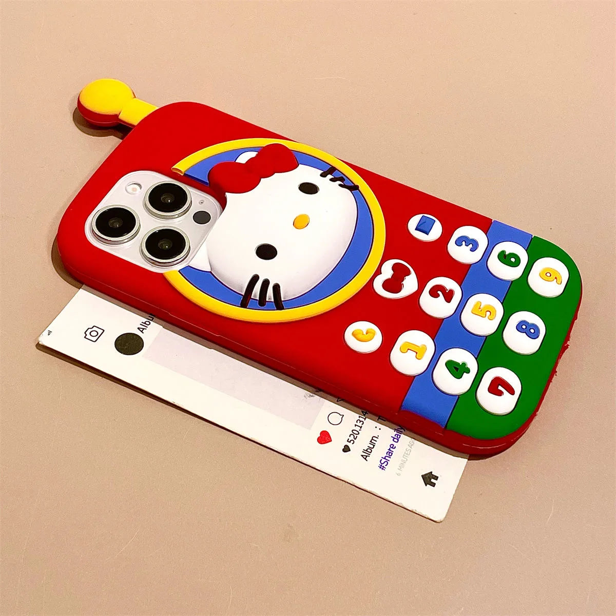Kawaii Japan Ins Hello Kitty Phone Case For iPhone 16 15 14 13 12 Pro Max 16PRO 16Promax 3D Cartoon Soft Silicone Back Cover