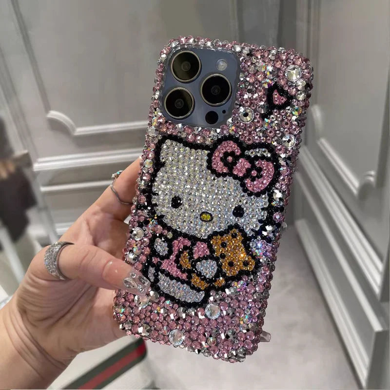 Sanrio Material Package for iPhone 15 14 13 Pro Max iPhone Xs iPhone Case 8 plus Rhinestone 7 Hello Kitty 11 Protective Case 6