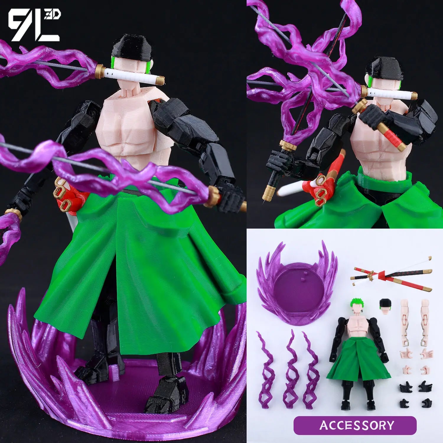 9L 3D Printed Demon Slayer Tanjiro Kamado Lucky Dummy 13 Movable Shapeshift Action Figures Mannequin Toys for Anime Fans