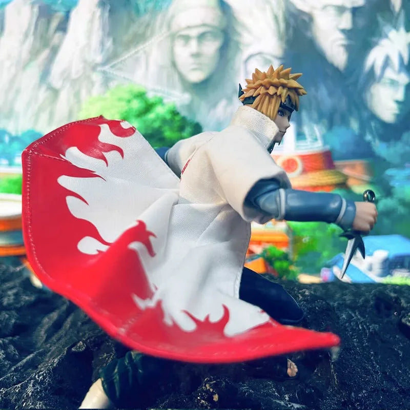 SHF Naruto Shippuden Minato Namikaze Fourth Hokage NARUTOP99 Cape Poseable Action Figure Collectible Toy Model Gift
