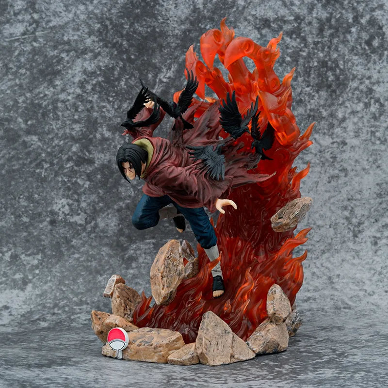 28cm Doll Model Uzumaki Naruto Anime Figures Turn-back Raven-weasel Uchiha Itachi Figurines Car Decoration Kids Toys Gifts