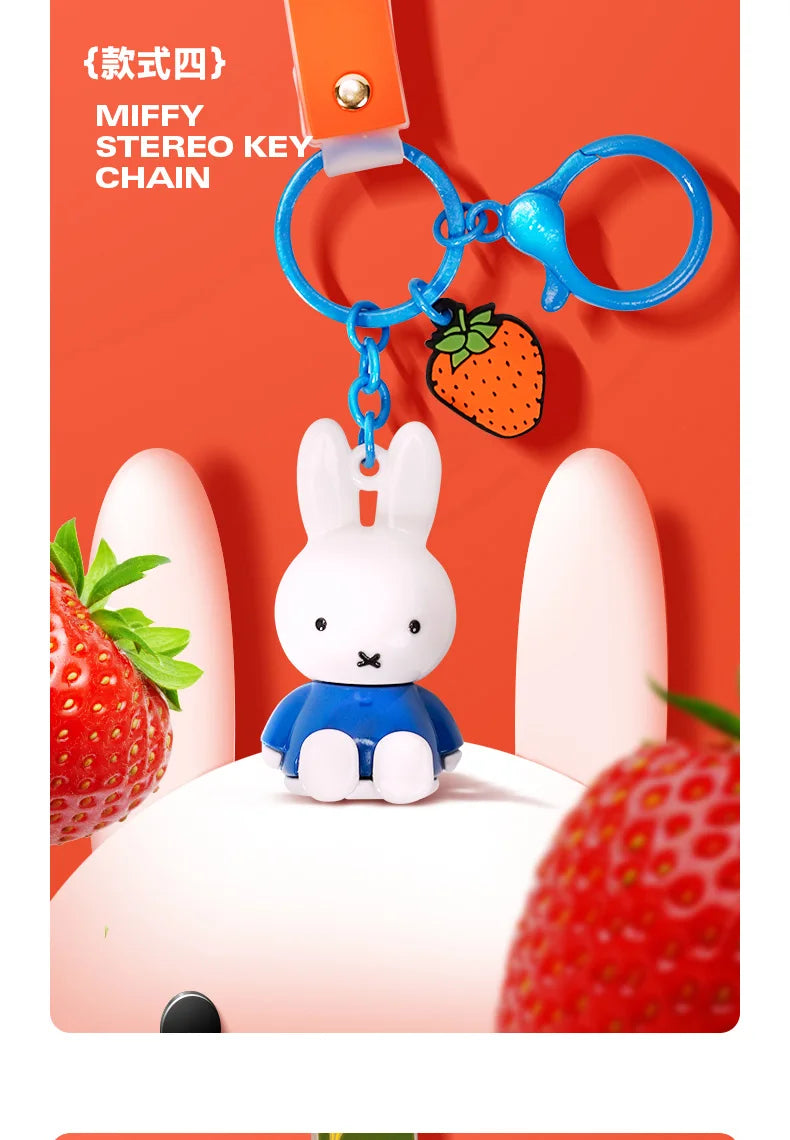 Kawaii Miffy Cute Doll Fruit Series Keychain Backpack Pendant Boy and Girl Toy Gift