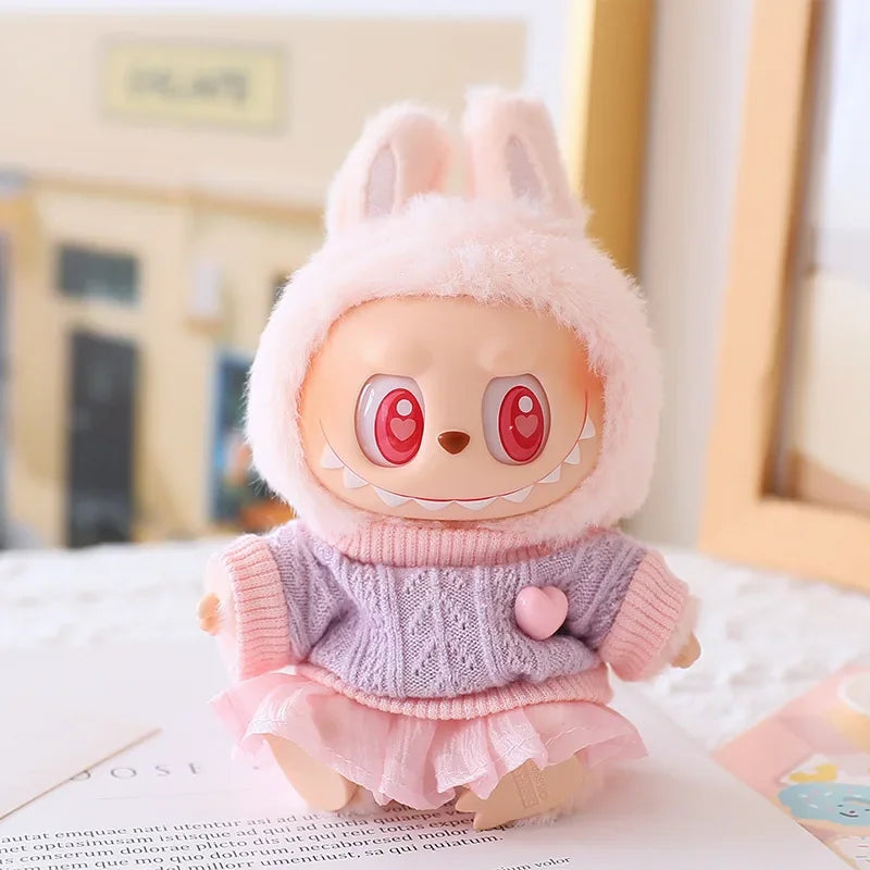 Labubu Doll Clothes Tulle Skirt Set Stylish Outfit Replacement for 17cm Ropa Labubu Dolls Accessories