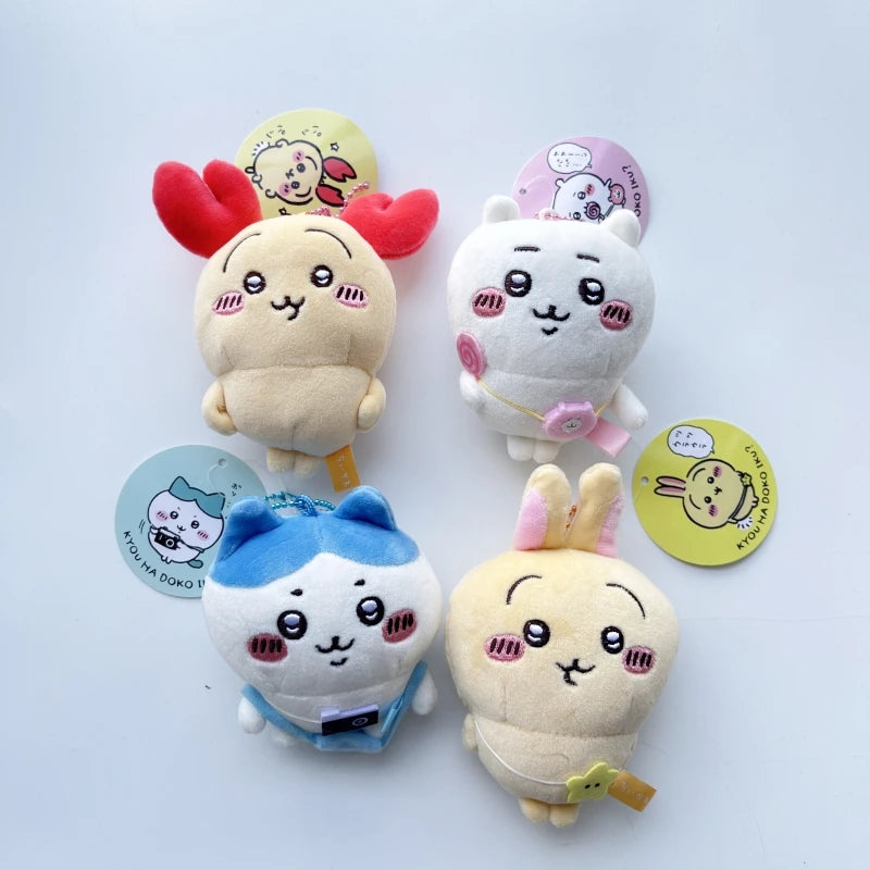 10Cm Miniso Cartoon Chiikawas Plush Doll Keychain Hachiwares Usagis Cute Pendant Outing Series Backpack Decoration Child Gifts