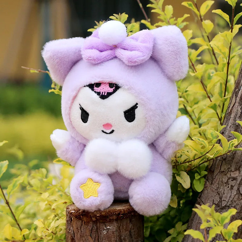 14Cm Plushies Sanrio Keychain Accessories Hello Kitty Plush Toys My Melody Kuromi Keyring Cinnamoroll Backpack Pendant